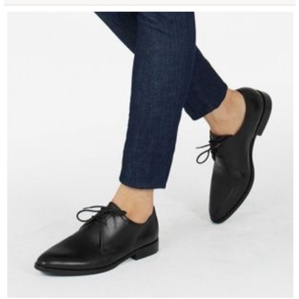 Everlane Black Leather The Modern Oxford Lace-Up Loafers - Size 9.5